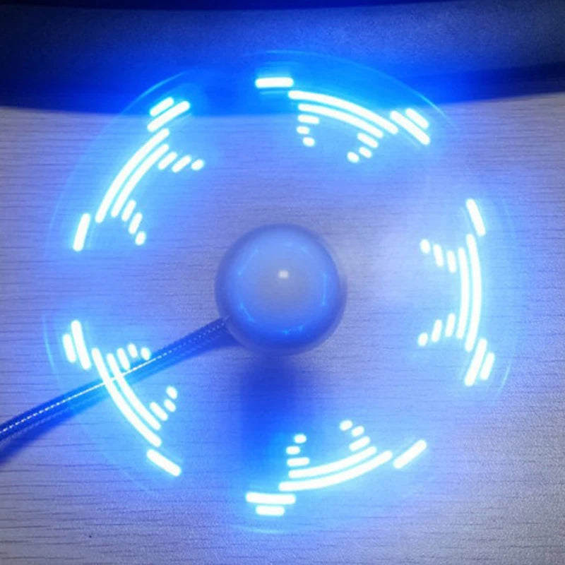Hand Display Mini USB Fan Portable Gadgets Flexible LED Clock Cool For Laptop PC