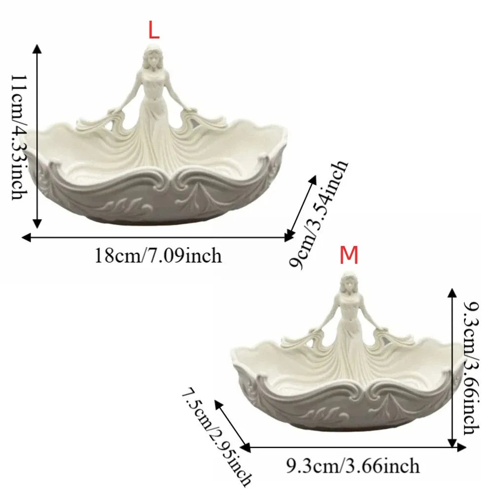 Storage Elegant Jewelry Storage Tray Simple Statue-Shaped Home Desktop Tray Entryway Decoration Tray Home Desktop