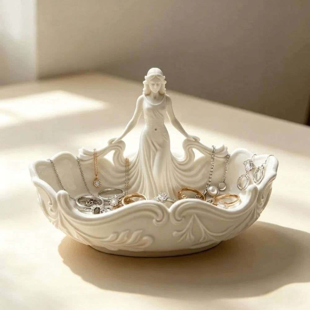 Storage Elegant Jewelry Storage Tray Simple Statue-Shaped Home Desktop Tray Entryway Decoration Tray Home Desktop
