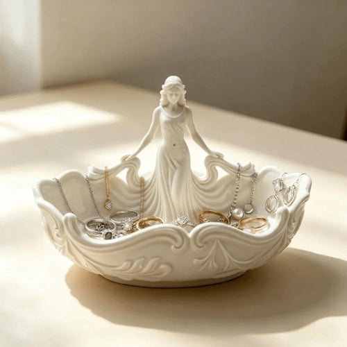 Storage Elegant Jewelry Storage Tray Simple Statue-Shaped Home Desktop Tray Entryway Decoration Tray Home Desktop