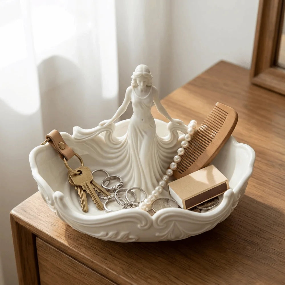 Storage Elegant Jewelry Storage Tray Simple Statue-Shaped Home Desktop Tray Entryway Decoration Tray Home Desktop