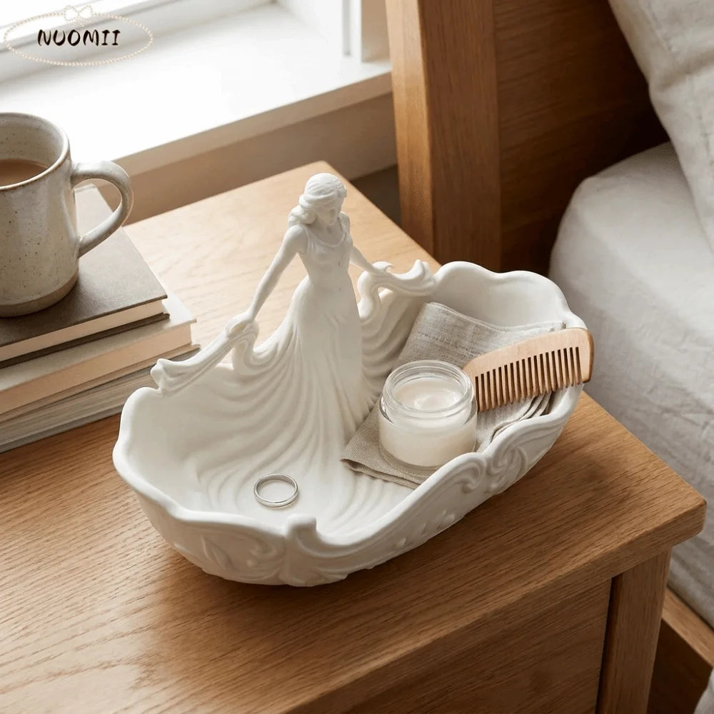 Storage Elegant Jewelry Storage Tray Simple Statue-Shaped Home Desktop Tray Entryway Decoration Tray Home Desktop