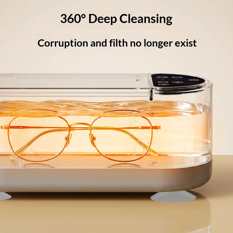 New Portable Ultrasonic Cleaner, 2 Modes USB Recharge, Cleans Jewelry & Eyeglasses, Great for Home & Travel Daily Care Use