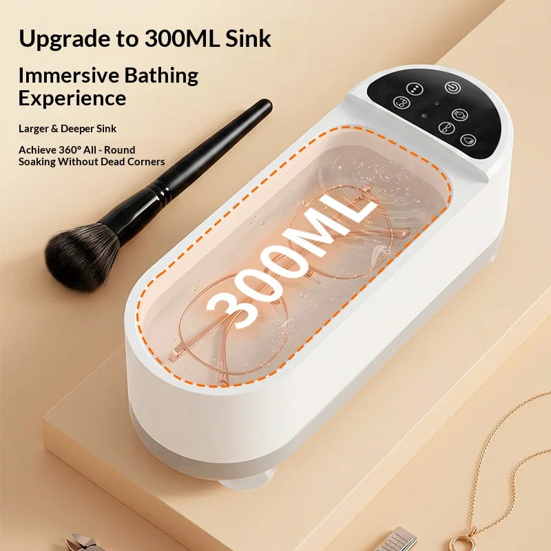 New Portable Ultrasonic Cleaner, 2 Modes USB Recharge, Cleans Jewelry & Eyeglasses, Great for Home & Travel Daily Care Use
