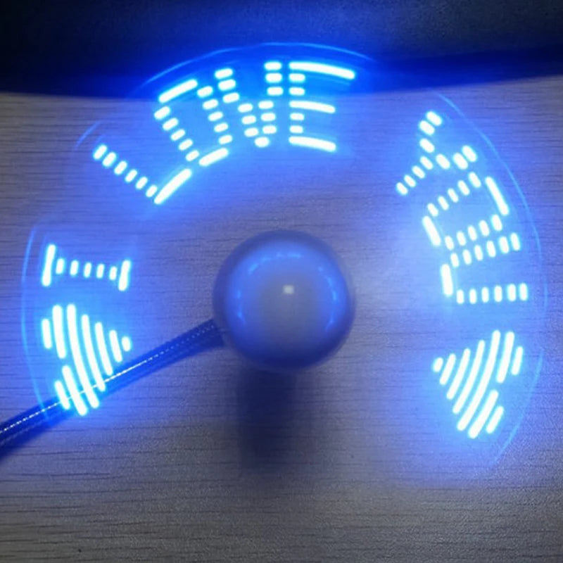 Hand Display Mini USB Fan Portable Gadgets Flexible LED Clock Cool For Laptop PC