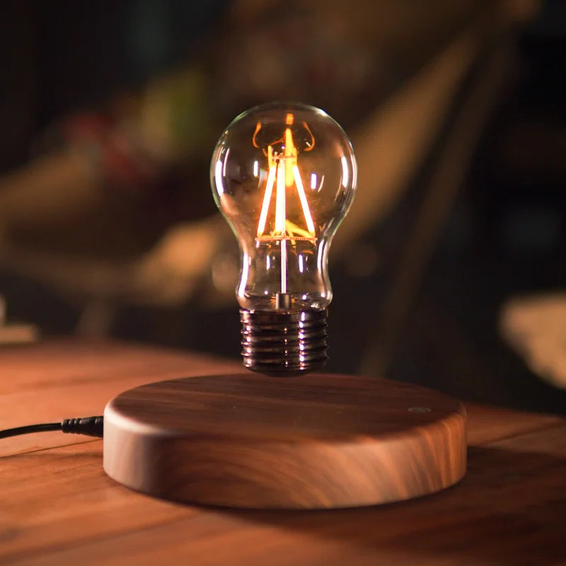 Magnetic Levitating Floating Wireless LED Light Bulb Desk Lamp for Unique Gifts Room Night Light Home Office Decor Tech Toy